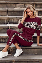 Load image into Gallery viewer, Leopard Sweatsuits Women 2 Piece Sets Crew neck Long Sleeve Tops Pants, Tracksuit with Pockets