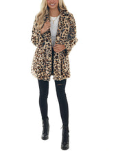 Load image into Gallery viewer, Women&#39;s Faux Fur Jackets Autumn Winter Leopard Coats Loose Fur Coat with Pockets