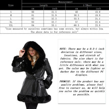 Load image into Gallery viewer, Faux Leather Jacket for Women with Faux Fur Collar Long Sleeve Parka with Pockets Warm Winter Coat with Belt