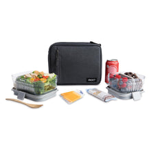 Load image into Gallery viewer, PackIt Freezable Classic Lunch Box, Black, Built with EcoFreeze® Technology, Collapsible, Reusable, Zip Closure With Zip Front Pocket and Buckle Handle, Designed for Fresh Lunches