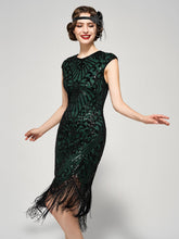 Load image into Gallery viewer, SWEETV Women&#39;s Flapper Dresses 1920s Great Gatsby Dresses Sequin Fringed Roaring 20s Cocktail Dress