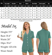 Load image into Gallery viewer, SWOMOG Womens Button Down Pajamas Set Short Sleeve Sleepwear Bride Soft Pj Lounge Sets XS-3XL