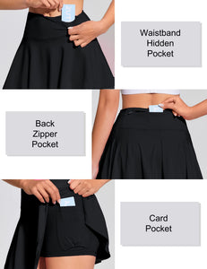 ZUTY 13.5" High Waisted Tennis Skirt for Women Pleated Golf Skorts Skirts 4 Pockets Running Casual Athletic Workout