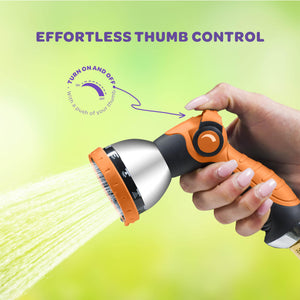 Hose Nozzle Heavy Duty Hose Sprayer With 10 Adjustable Watering Patterns. Thumb Control Design, Comfortable Ergonomic Grip, Garden Hose Nozzle for Watering Plants & Lawns/Fun showers/Cleaning