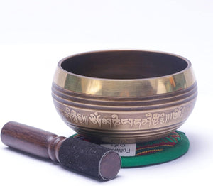 Full Moon Craft's Spiral Tibetan Singing Bowl Set for Yoga, Meditation, Mindfulness, Easy to Learn and Best for Gift