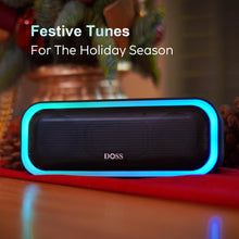 Load image into Gallery viewer, DOSS Bluetooth Speaker, SoundBox Pro Wireless Speaker with 20W Stereo Sound, Active Extra Bass, Bluetooth5.0, IPX6 Waterproof, Wireless Stereo Pairing, Multi-Colors Lights, 20Hrs Playtime