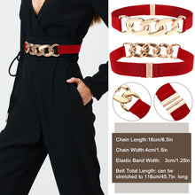 Load image into Gallery viewer, Zhanmai 4 Pieces Belts for Women Metal Gold Stretch Waist Belt Skinny Wide Chain Belt Elastic Belt for Dress