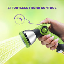 Load image into Gallery viewer, Hose Nozzle Heavy Duty Hose Sprayer With 10 Adjustable Watering Patterns. Thumb Control Design, Comfortable Ergonomic Grip, Garden Hose Nozzle for Watering Plants &amp; Lawns/Fun showers/Cleaning