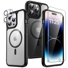 Load image into Gallery viewer, TAURI 5 in 1 for iPhone 16 Pro Max Case, Compatible with MagSafe [Not-Yellowing] with 2X Screen Protector + 2X Camera Lens Protector, Military-Grade Protection, Magnetic Case for 16 ProMax 6.9&quot;, Clear