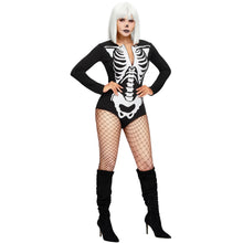 Load image into Gallery viewer, Spooktacular Creations Women Skeleton Costume, Scary Halloween Costumes Woman, Skeleton Bodysuit for Women