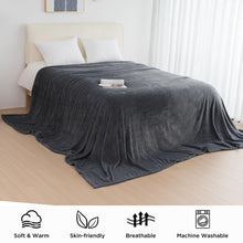 Load image into Gallery viewer, HOMFINE Oversized King Fleece Blanket 120x120 Inches - Ultra Soft Cozy Warm Giant Huge 10&#39;x10&#39; Blanket for Bed, Sofa, Couch, Travel, Camping, Extra Large 350 GSM Flannel Big Throw Blanket, Light Grey