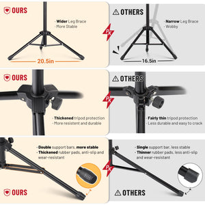 CAHAYA 2 in 1 Dual Use Extra Stable Reinforced Folding Sheet Music Stand & Desktop Book Stand Lightweight Portable Adjustable with Carrying Bag, Metal Music Stand with Music Sheet Clip Holder CY0204