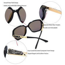 Load image into Gallery viewer, LECKIRUT Oversized Sunglasses for Women Polarized UV Protection Classic Fashion Ladies Shades Black Frame Gray Lens