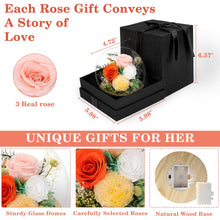 Load image into Gallery viewer, Valentine&#39;s Day Gifts for Her, Preserved Real Flowers Eternal Rose in Glass Dome, Forever Flowers for Delivery