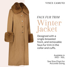 Load image into Gallery viewer, Vince Camuto Winter Coats, Women Single-Breasted Fur Collar Cuffed Womens Jacket