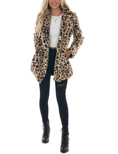 Load image into Gallery viewer, Omoone Women&#39;s Faux Fur Jackets Autumn Winter Leopard Coats Loose Fur Coat with Pockets