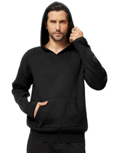 Load image into Gallery viewer, Mens Hoodies Sweater Solid Knitted Pullover Hooded Sweatshirt Long Sleeve Casual Ribbed Hoodie with Kanga Pocket