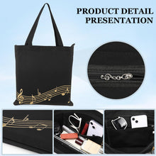 Load image into Gallery viewer, Music Notes Tote Bag,Canvas Music Handbag,Music Bag for Class,Reusable Shopping Bags,Music Gifts for Women