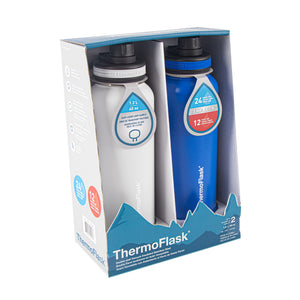 ThermoFlask 14/16/24/40 oz Double Wall Vacuum Insulated Stainless Steel 2-Pack of Water Bottles