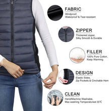 Load image into Gallery viewer, Loowoko Heated Vest for Women with Battery Pack Included, Rechargeable Heated Jacket Coat Electric Heating Vests for Winter