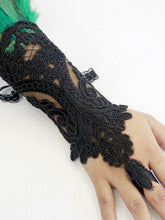 Load image into Gallery viewer, HOMELEX Women Black Lace Feather Gloves Witch Angel Costume Accessories Swan Wings Wrist Bands