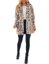 Load image into Gallery viewer, Omoone Women&#39;s Faux Fur Jackets Autumn Winter Leopard Coats Loose Fur Coat with Pockets