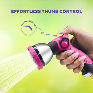 Hose Nozzle Heavy Duty Hose Sprayer With 10 Adjustable Watering Patterns. Thumb Control Design, Comfortable Ergonomic Grip, Garden Hose Nozzle for Watering Plants & Lawns/Fun showers/Cleaning