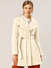 Load image into Gallery viewer, Women&#39;s Classic Stand Collar Long Sleeve Winter Belted Long Coat