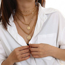 Load image into Gallery viewer, Punk Chain Chunky Necklaces for women Multilayer Collar Necklace Gold in 9 Different Styles