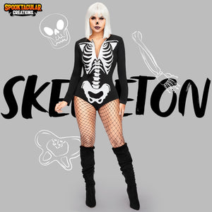 Spooktacular Creations Women Skeleton Costume, Scary Halloween Costumes Woman, Skeleton Bodysuit for Women