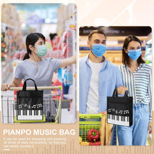 Load image into Gallery viewer, Cunno 4 Pcs Small Piano Music Bag Piano Keys Handbag Reusable Tote Bag Shoulder Shopping Bag Book Bag Tote for Music Lovers Gifts