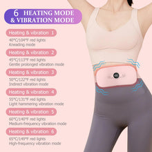 Load image into Gallery viewer, Portable Electric Heating Pad, Abdominal Massager Menstrual Heating Pad Fast Heating Belly Wrap Belt with 4 Heat Levels and 4 Vibration Modes for Women and Girl(Pink)