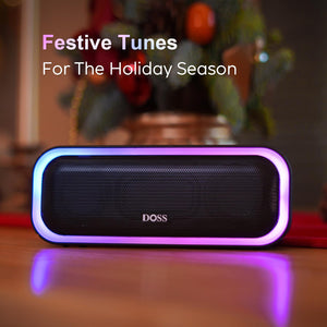 DOSS Bluetooth Speaker, SoundBox Pro Wireless Speaker with 20W Stereo Sound, Active Extra Bass, Bluetooth5.0, IPX6 Waterproof, Wireless Stereo Pairing, Multi-Colors Lights, 20Hrs Playtime