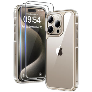 TAURI 5 in 1 for iPhone 16 Pro Max Case, Compatible with MagSafe [Not-Yellowing] with 2X Screen Protector + 2X Camera Lens Protector, Military-Grade Protection, Magnetic Case for 16 ProMax 6.9", Clear