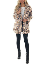 Load image into Gallery viewer, Women&#39;s Faux Fur Jackets Autumn Winter Leopard Coats Loose Fur Coat with Pockets