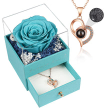 Load image into Gallery viewer, Valentines Day, Birthday Gifts Preserved Real Rose with Necklace Eternal Roses Forever Flowers Gifts