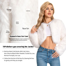 Load image into Gallery viewer, Cropped Fur Coat for Women, Faux Furry Long Sleeve Fluffy Jacket Open Front Winter Shaggy Warm Outwear