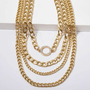 Punk Chain Chunky Necklaces for women Multilayer Collar Necklace Gold in 9 Different Styles