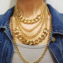 Load image into Gallery viewer, Punk Chain Chunky Necklaces for women Multilayer Collar Necklace Gold in 9 Different Styles