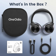 Load image into Gallery viewer, OneOdio Hybrid Active Noise Cancelling Headphones - 62H Battery, Hi-Res Audio, Transparency Mode, Wireless/Wired, Built-in Mic - For Travel