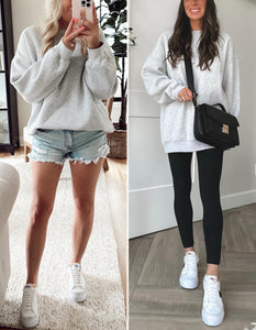 Oversized Sweatshirt for Women Fleece Crewneck Long Sleeve Loose Casual Pullover Top Fall Winter Trendy