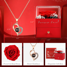 Load image into Gallery viewer, Valentines Day, Birthday Gifts Preserved Real Rose with Necklace Eternal Roses Forever Flowers Gifts