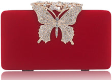 Load image into Gallery viewer, Dexmay Rhinestone Clutch Bag with Crystal Butterfly Clasp Women Evening Handbag Formal Party Purse