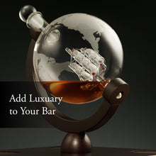 Load image into Gallery viewer, Elegant Design Whiskey Decanter Globe Set for Men with 4 Glasses, The Best Gift For Him, Valentine&#39;s Day Gift