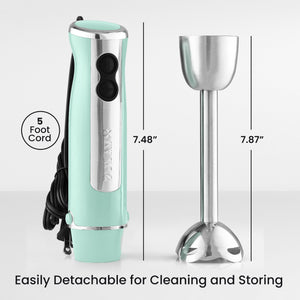 Zulay Kitchen Milk Frother Wand Drink Mixer - Durable Handheld Milk Frother Electric Whisk - Easy-Clean Milk Frother Wand & Mini Blender - Electric Coffee Frother for Frappe, Matcha - Jet Black