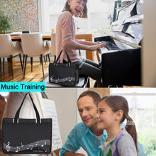 Load image into Gallery viewer, Piano Key Musical Note Tote Bag,Music Shoulder Handbag,Waterproof Nylon Cloth Womens Reusable Shopping Bags