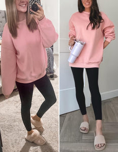 Oversized Sweatshirt for Women Fleece Crewneck Long Sleeve Loose Casual Pullover Top Fall Winter Trendy