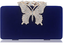 Load image into Gallery viewer, Dexmay Rhinestone Clutch Bag with Crystal Butterfly Clasp Women Evening Handbag Formal Party Purse