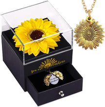 Load image into Gallery viewer, Artificial Sunflower Gifts, You are My Sunshine Necklace with Gift Box