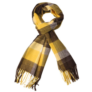 Herringbone Houndstooth Checked Pattern Cashmere Feel Classic Soft Luxurious Unisex Winter Scarf